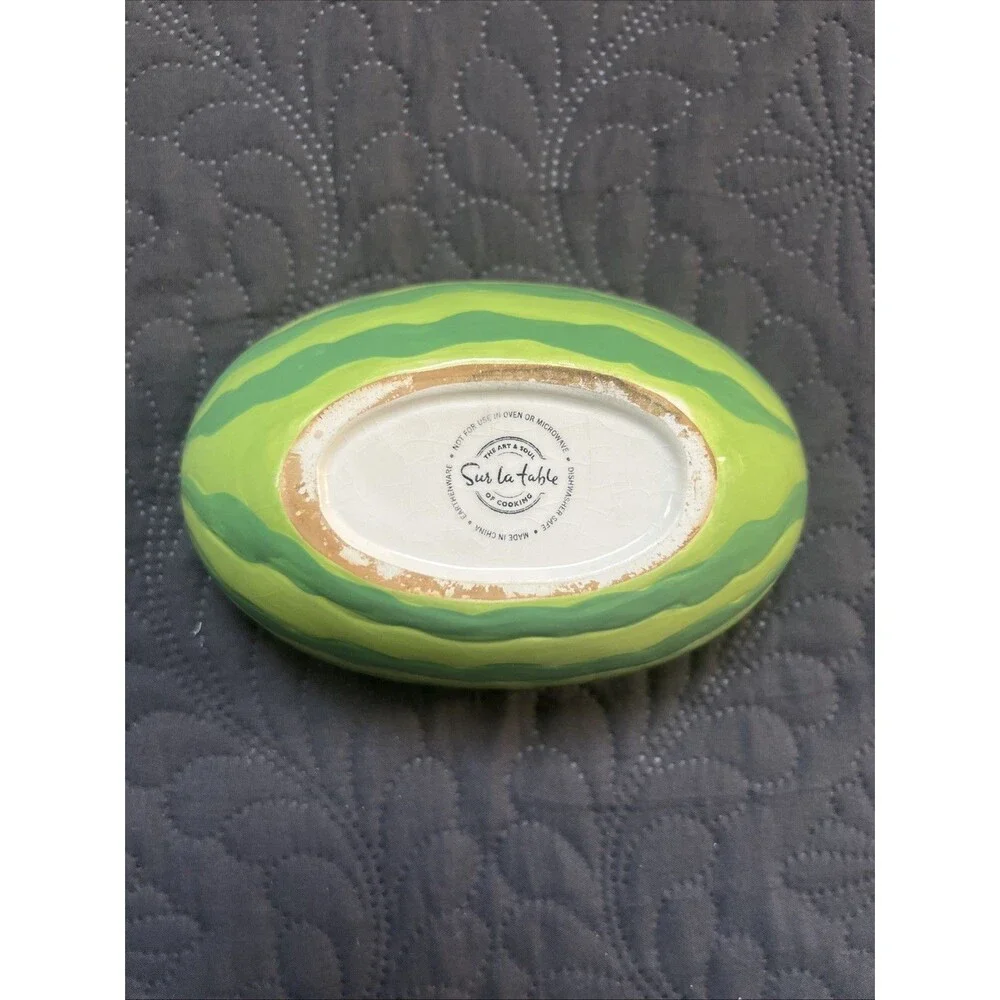 Vintage Sur la Table Watermelon Party Dipping Bowl 5.5 “Lx3.5”Wx2.5”D Serverware